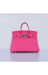 Hermes Birkin 35CM Tote Bag Rosy Grainy Leather Silver VS05316