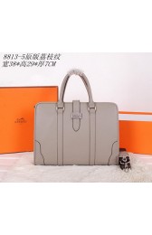 Hermes Briefcase Grainy Leather H88135 Khaki VS06303