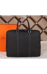 Hermes Briefcase Original Calf Leather HM086 Black VS08706