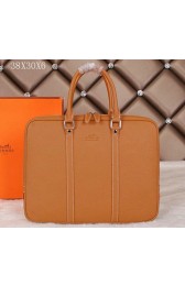 Hermes Briefcase Original Calf Leather HM086 Wheat VS02173