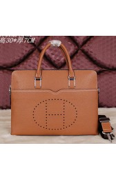 Hermes Briefcase Original Calf Leather HM8011 Wheat VS08676