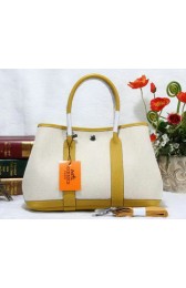 Hermes Garden Party 30cm Tote Bag Canvas Yellow VS09774
