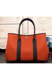 Hermes Garden Party 36cm 30cm Tote Bag Canvas Orange&Black VS03243