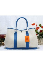 Hermes Garden Party 36cm Tote Bag Canvas Blue VS01480