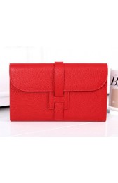 Hermes Jige Clutch Bag Calfskin Leather HQ864 Red VS04857
