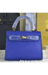 Hermes Kelly 22cm Tote Bag Calfskin Leather Blue VS08238