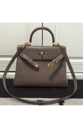 Hermes Kelly 28 Tote Bag in Grey Swift Leather HK1220 VS00842