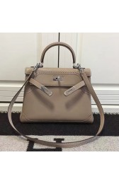 Hermes Kelly 28 Tote Bag in Light Grey Swift Leather HK1220 VS06191