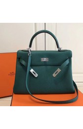 Hermes Kelly 32 Tote Bag in Green Togo Leather HK0409 VS09439