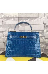 Hermes Kelly 32cm Tote Bag Light Blue Crocodile Leather K06221 VS00518