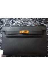 Hermes MINI Kelly 22cm Tote Bag Calf Leather K011 Black VS02431
