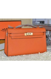 Hermes MINI Kelly 22cm Tote Bag Calfskin Leather Orange VS08277