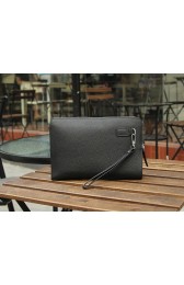 Hermes Original Grainy Leather Clutch H8026 Black VS03908
