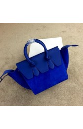 High Imitation Celine Tie Nano Top Handle Bags Suede Leather C98313 Blue VS01764