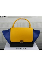 High Imitation Celine Trapeze Bag Original Leather C3342 Yellow&Black&Blue VS00118