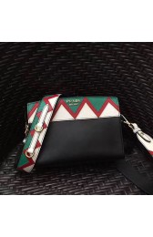 High Imitation Prada Esplanade Saffiano and Calf Leather Shoulder Bag Black 1BH049 VS08954
