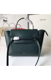 High Quality Celine Grained Calfskin Belt Bag Dark Green C010704 VS01672