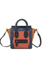 High Quality Fake Celine Luggage Nano Bag Original Leather CL88029 Maroon&Royal&Orange VS07006