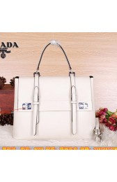 High Quality Imitation Prada Calfskin Leather Tote Bag BN8059 White VS05430