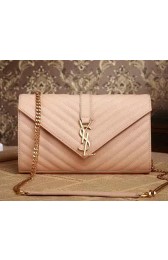 High Quality Saint Laurent Classic Monogramme Cannage Pattern Flap Bag Y5482 Apricot VS05075
