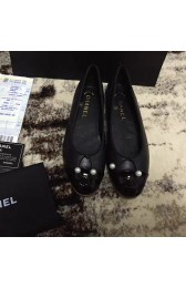 Hot Chanel Lambskin Ballet Flats Black Cap Toe CH1620 VS09697