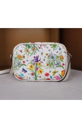 Hot Fake Gucci 308364 White Flora Leather Soho Disco Bag VS06820