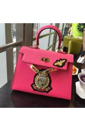 Hot Hermes Crown Bee Togo Calfskin 22CM Kelly Bag Rose K0517 VS00937