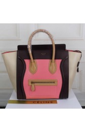 Imitation 1:1 Celine Luggage Mini Tote Bag Original Leather CLY33081L Pink VS09085