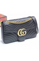 Imitation 1:1 Gucci GG Marmont Matelasse Shoulder Bag Black 443496 VS05692
