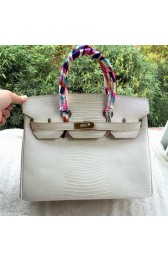 Imitation 1:1 Hermes Birkin 30CM Tote Bags Lizard Leather H30LZ OffWhite VS00926