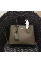 Imitation 1:1 Prada Saffiano Leather Double Tote Bag Green 1BG887 VS03844
