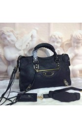 Imitation Balenciaga Goatskin Classic Metallic Edge City Bag B30589 Black VS06234