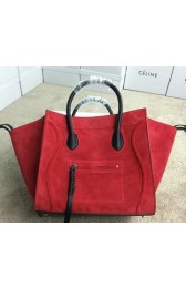 Imitation Best Celine Luggage Phantom Bag Nubuck Leather 99013 Red&Black VS04343