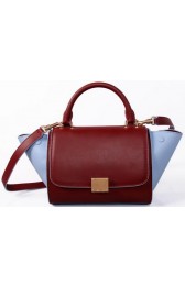 Imitation Best Celine Nano Trapeze Bag Smooth Leather C88038 Maroon&SkyBlue VS01392
