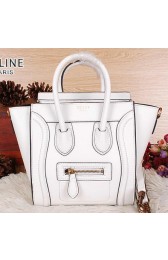 Imitation Celine Luggage Nano Bag Ferrari Leather CL3308S White VS02177