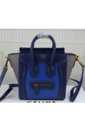 Imitation Celine Luggage Nano Bag Original Leather C3308S Blue&Royal&Grey VS02117