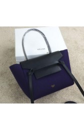 Imitation Celine mini Belt Bag Suede Leather C98310 Violet&Black VS01458