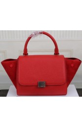 Imitation Celine MINI Trapeze Bag Original Litchi Leather CT3345 Red VS02622