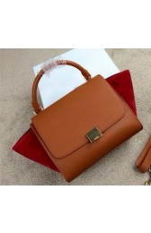 Imitation Celine mini Trapeze Bag Suede Leather CL005 Wheat&Red VS09214