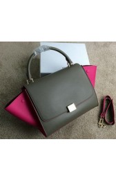 Imitation Celine Trapeze Bag Original Leather CL008 Khaki&Rose VS09381