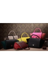 Imitation Celine Trapeze tote Bag 3342 in Black Original with Suede Leather VS08850