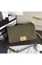 Imitation Chanel Green Quilted Caviar Medium Boy Bag A67086 VS09827