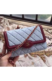 Imitation Chanel Lambskin Mini Chain Purse Blue A81024 VS00744