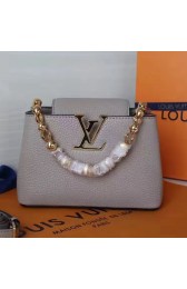 Imitation Cheap Louis Vuitton Taurillon Leather Capucines Mini Chain Grey M42935 VS07054