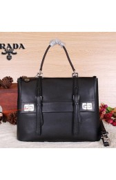 Imitation Cheap Prada Calfskin Leather Tote Bag BN8059 Black VS02529