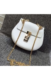 Imitation Chloe Drew Calfskin Shoulder Bag Abstract White 181010 VS05093