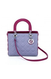 Imitation Christian Dior CD6325 Lavender Sheepskin Mini Lady Dior Bag Silver VS07147