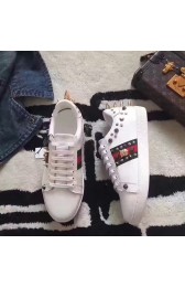 Imitation Gucci Ace Studded Leather Low-top Sneaker White 431908 VS05953