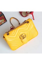 Imitation Gucci GG Marmont Matelasse Shoulder Bag Yellow 443497 VS02739