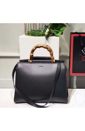 Imitation Gucci Nymphea Leather Top Handle Bag Black 453766 VS01657